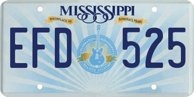 MS license plate EFD525