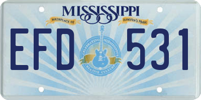 MS license plate EFD531