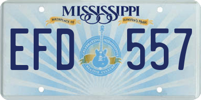 MS license plate EFD557