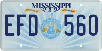 MS license plate EFD560