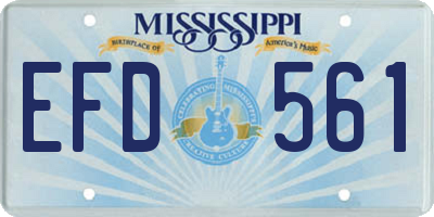 MS license plate EFD561