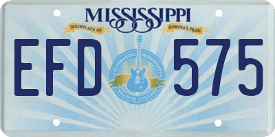 MS license plate EFD575