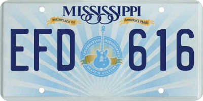 MS license plate EFD616