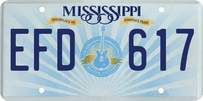 MS license plate EFD617