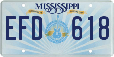 MS license plate EFD618