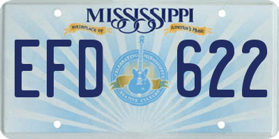 MS license plate EFD622