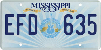 MS license plate EFD635