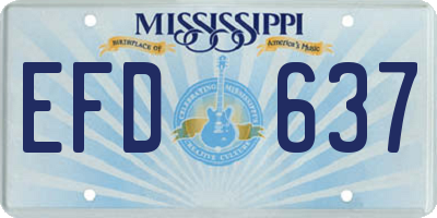 MS license plate EFD637