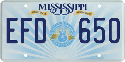 MS license plate EFD650