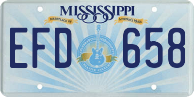MS license plate EFD658