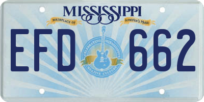 MS license plate EFD662