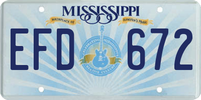 MS license plate EFD672