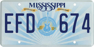 MS license plate EFD674