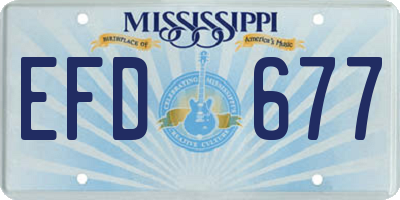 MS license plate EFD677