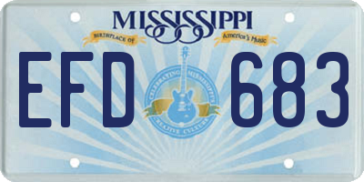 MS license plate EFD683
