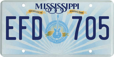 MS license plate EFD705