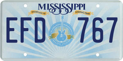 MS license plate EFD767
