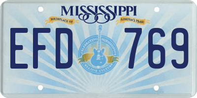 MS license plate EFD769