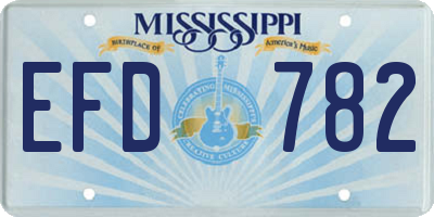 MS license plate EFD782