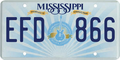 MS license plate EFD866