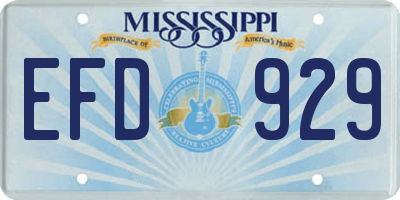 MS license plate EFD929
