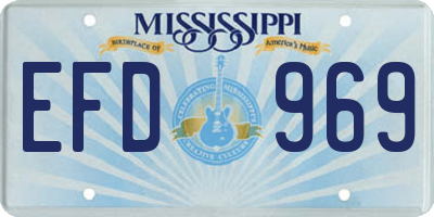 MS license plate EFD969