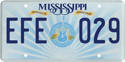 MS license plate EFE029