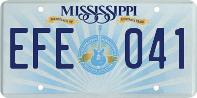 MS license plate EFE041
