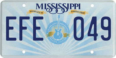 MS license plate EFE049