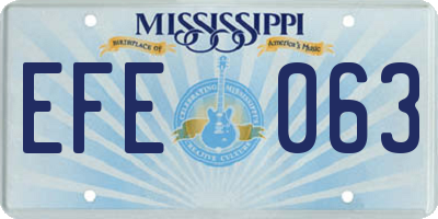 MS license plate EFE063