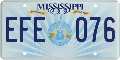 MS license plate EFE076