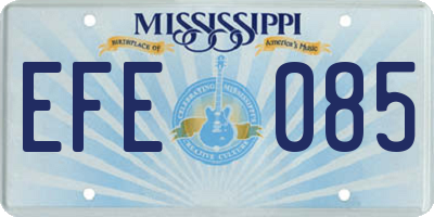 MS license plate EFE085