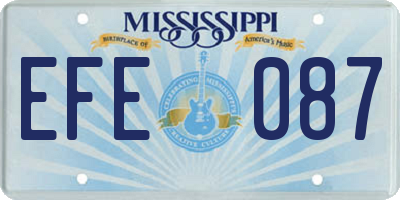 MS license plate EFE087