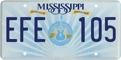 MS license plate EFE105