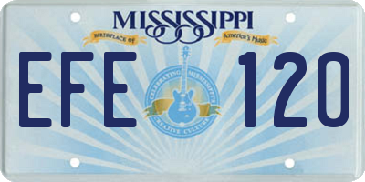 MS license plate EFE120