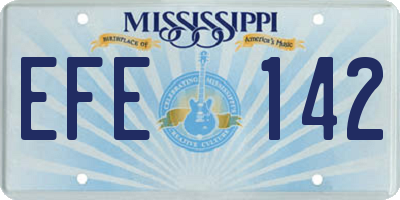 MS license plate EFE142