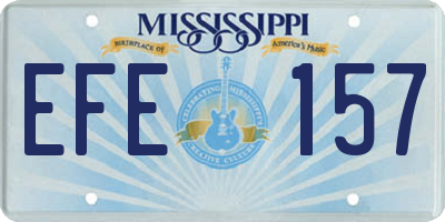 MS license plate EFE157