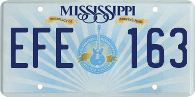MS license plate EFE163