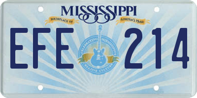 MS license plate EFE214