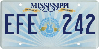 MS license plate EFE242