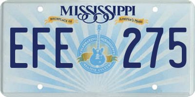 MS license plate EFE275