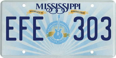 MS license plate EFE303