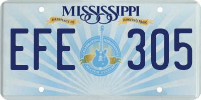 MS license plate EFE305