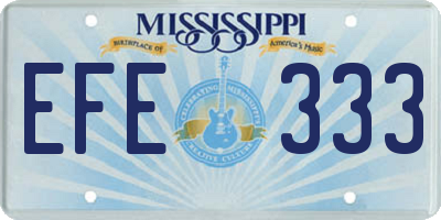MS license plate EFE333
