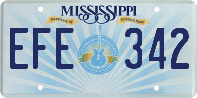 MS license plate EFE342