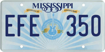 MS license plate EFE350