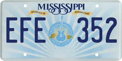 MS license plate EFE352