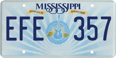 MS license plate EFE357