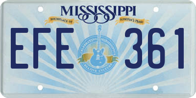 MS license plate EFE361