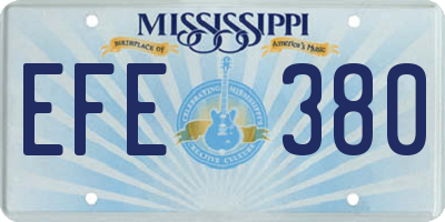 MS license plate EFE380